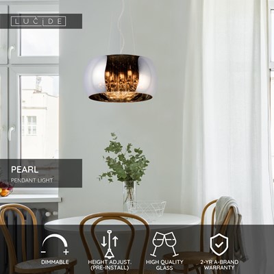 Lucide PEARL - Pendant light - Ø 40 cm - 5xG9 - Chrome
